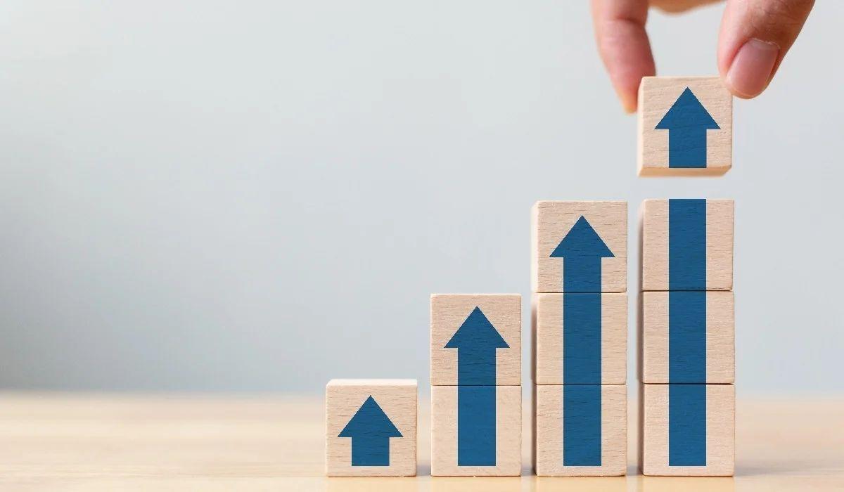Growing graph with wooden blocks